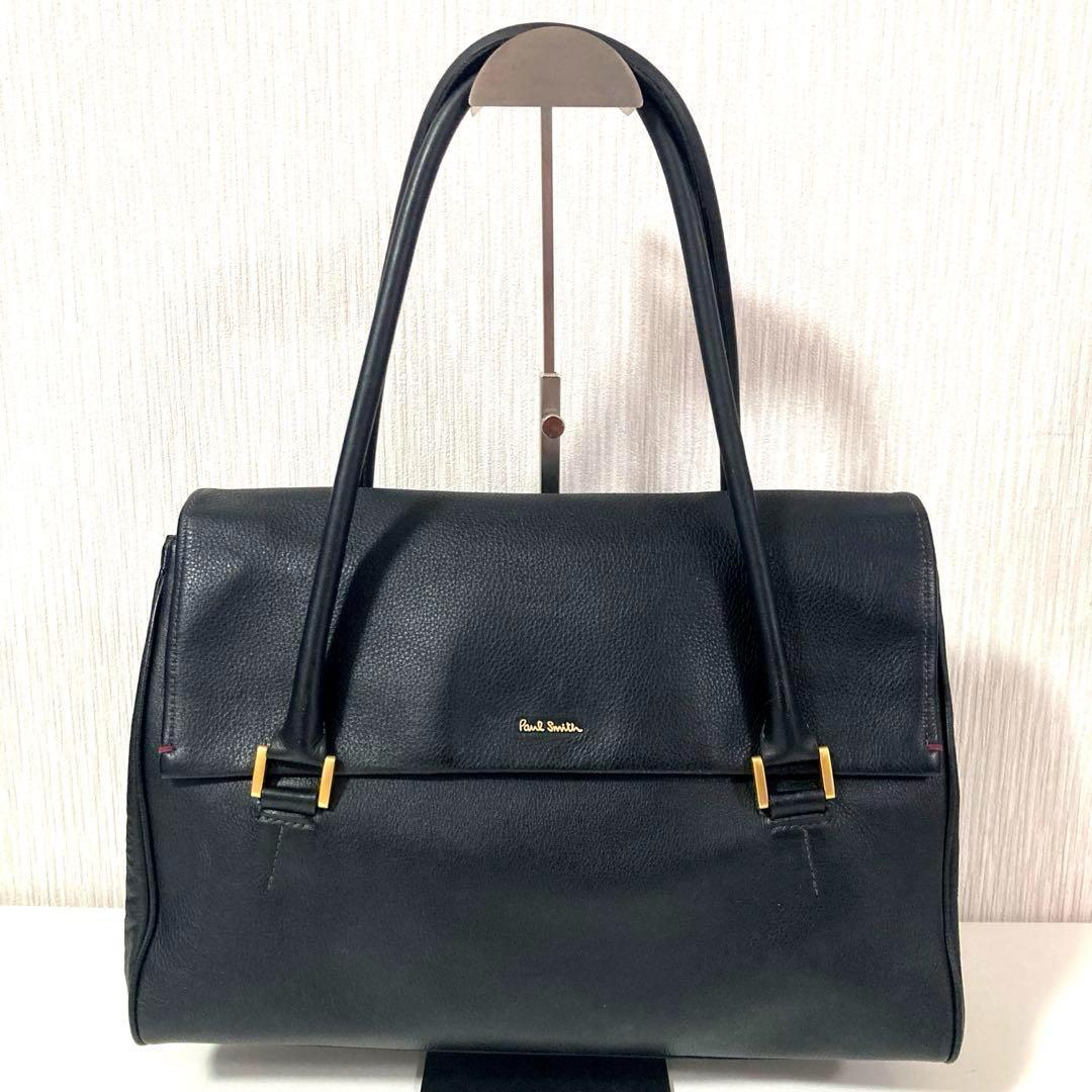 【極美品】現行 Paul Smith レザー トートバッグ A4 自立 肩がけ 極美品】現行 Paul Smith レザー トートバッグ A4 自立 肩がけ