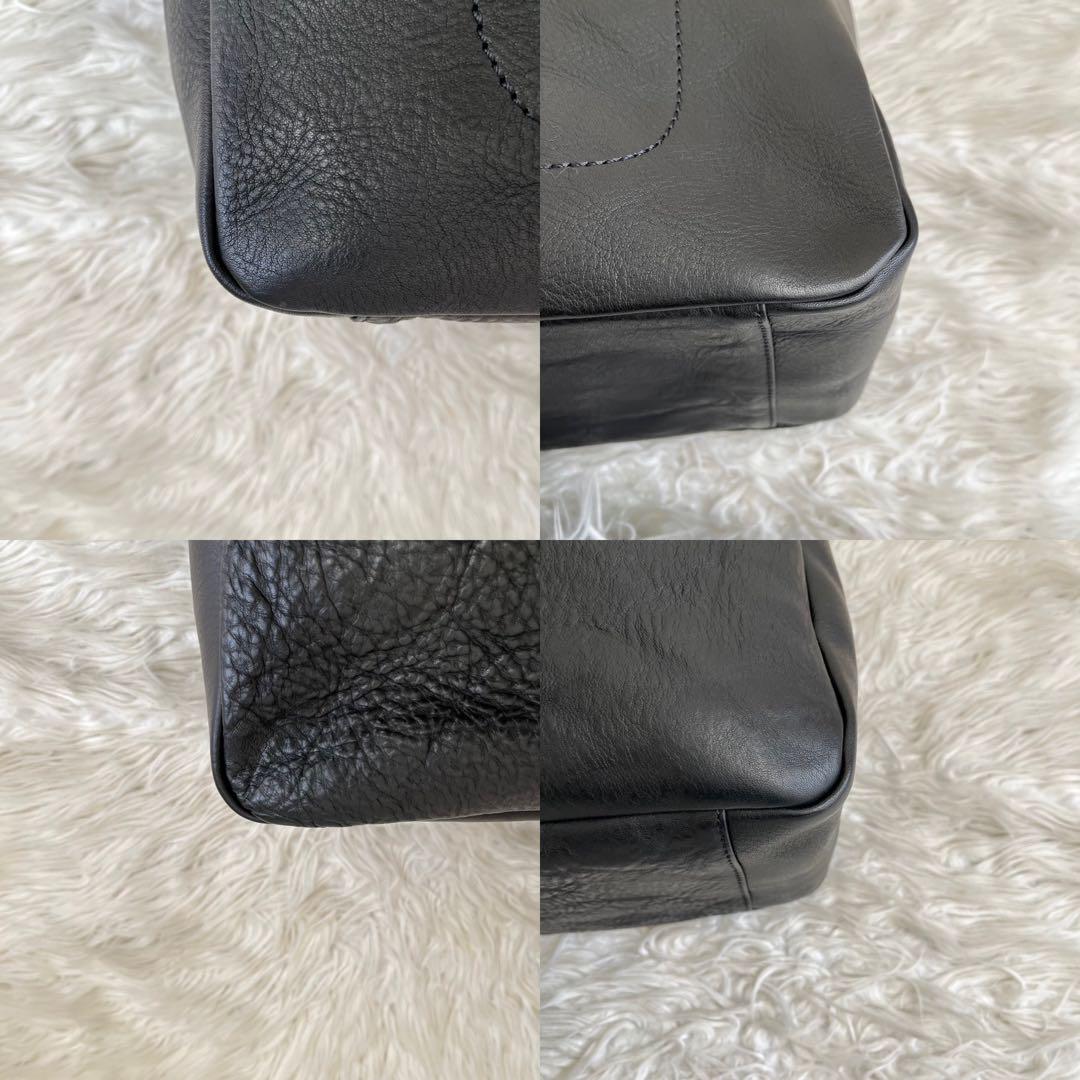 ✨️極美品✨️ SLOW トートバッグ 肩掛け ブラック 黒色 レザー ロゴ