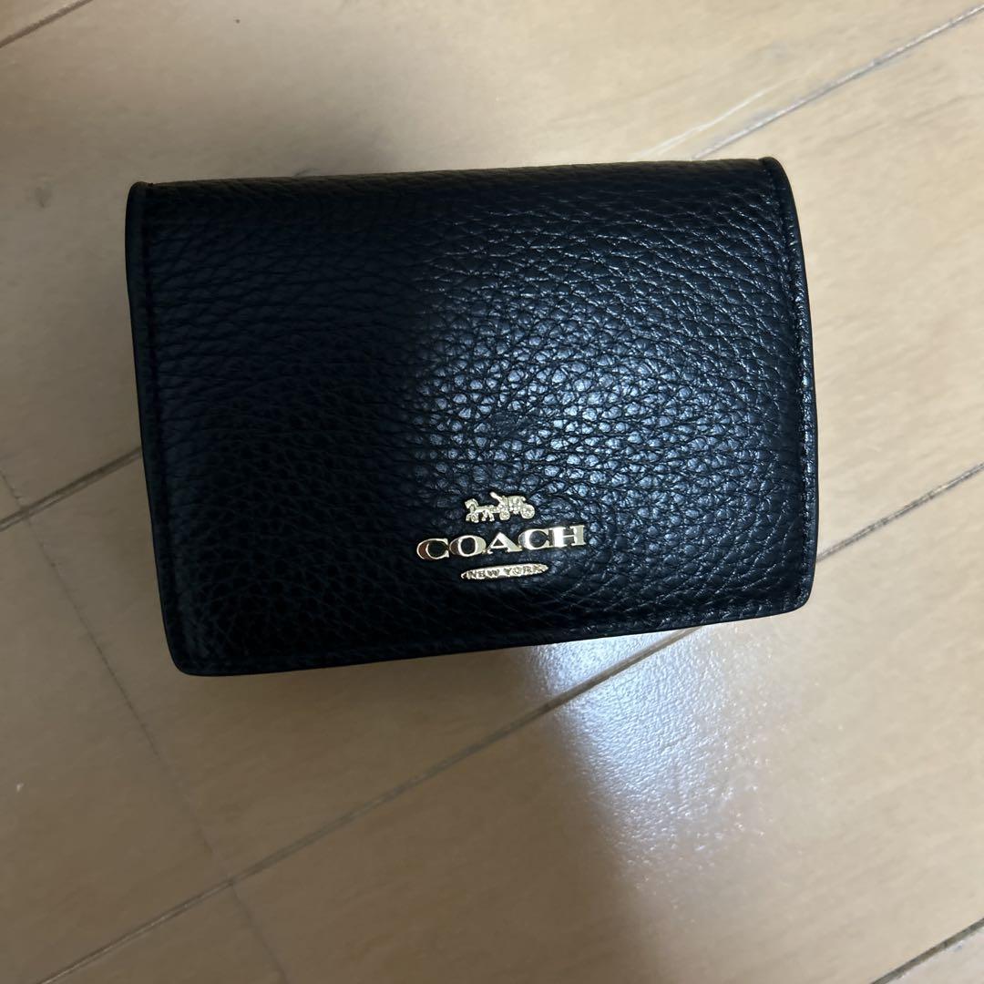 COACH ブラック 三つ折り財布