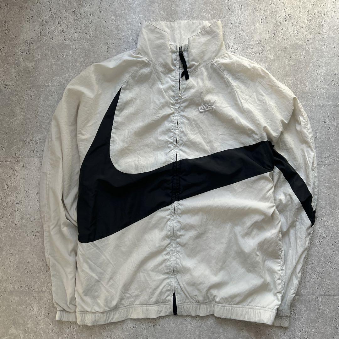 NIKE 00s ナイロンジャケット ビックロゴ ホワイト メンズ 2XL