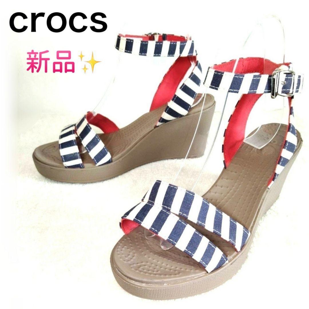 極美品!クロックス レイグラフィック ウェッジソール サンダル W 7 23cm