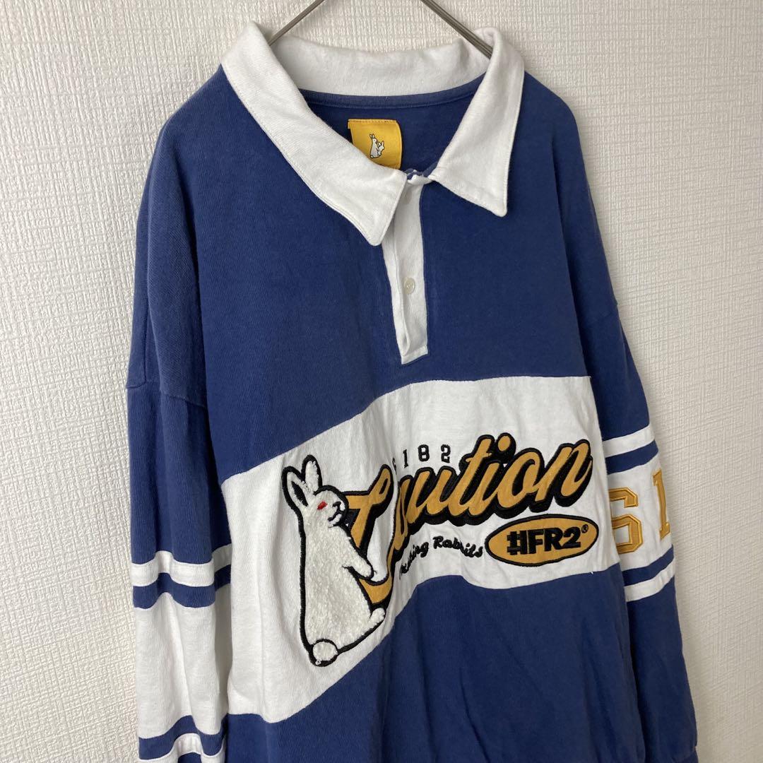 399 FR2 パイルロゴ 色情兎 ラガーシャツ 太ボーダー 即完売