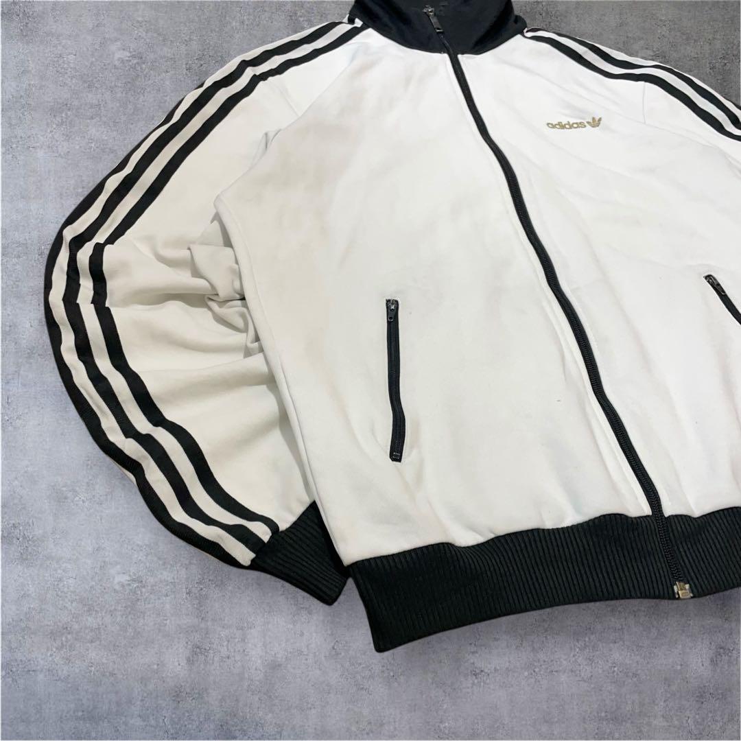 【f2457】adidas00sアディダストラックジャケットベッケンバウアー白黒