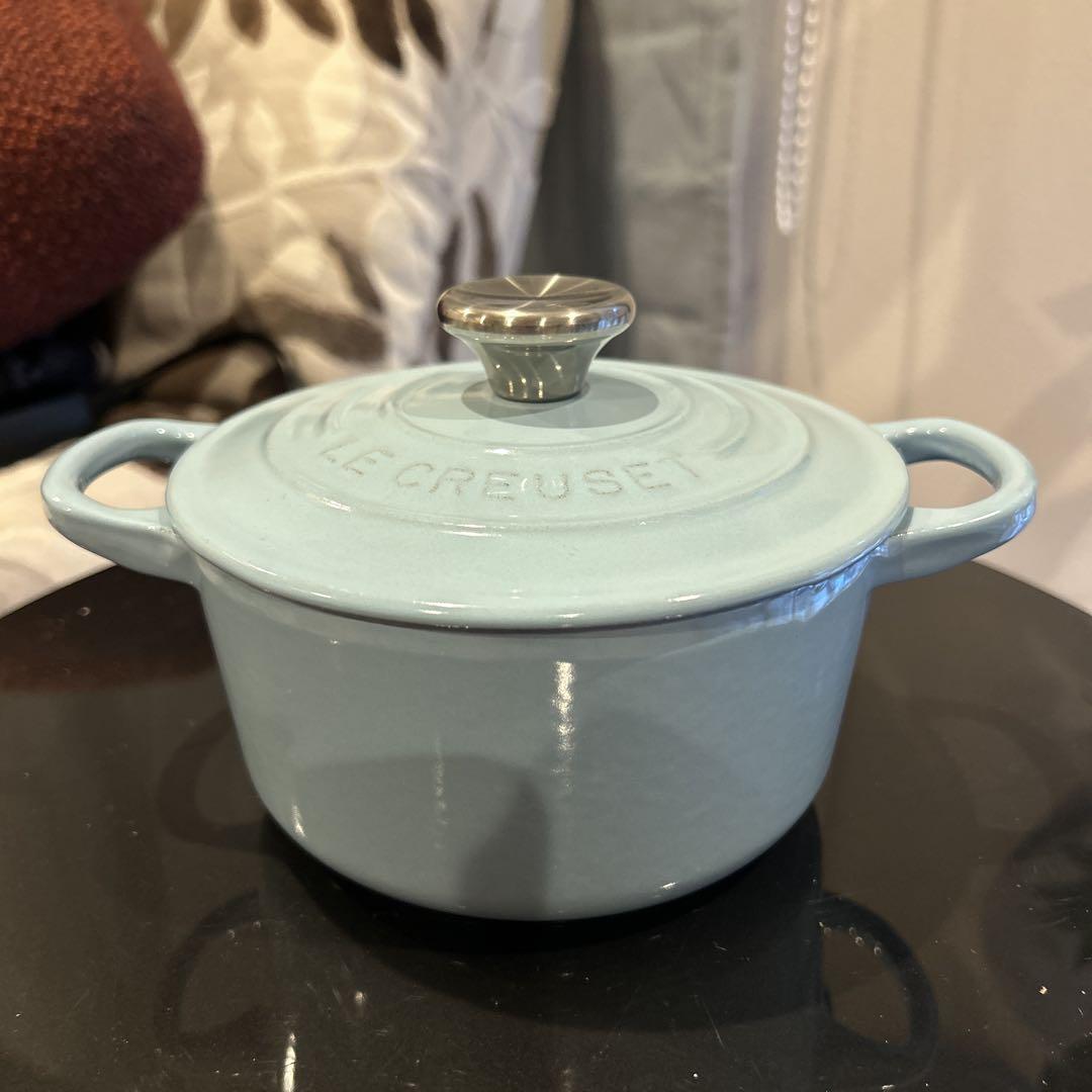 いく ☆Le Creuset☆ココットロンド14cm＆離乳食set 水色