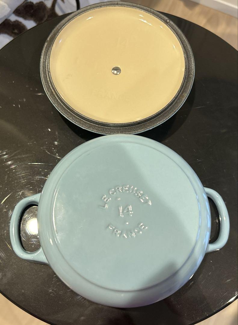 いく ☆Le Creuset☆ココットロンド14cm＆離乳食set 水色