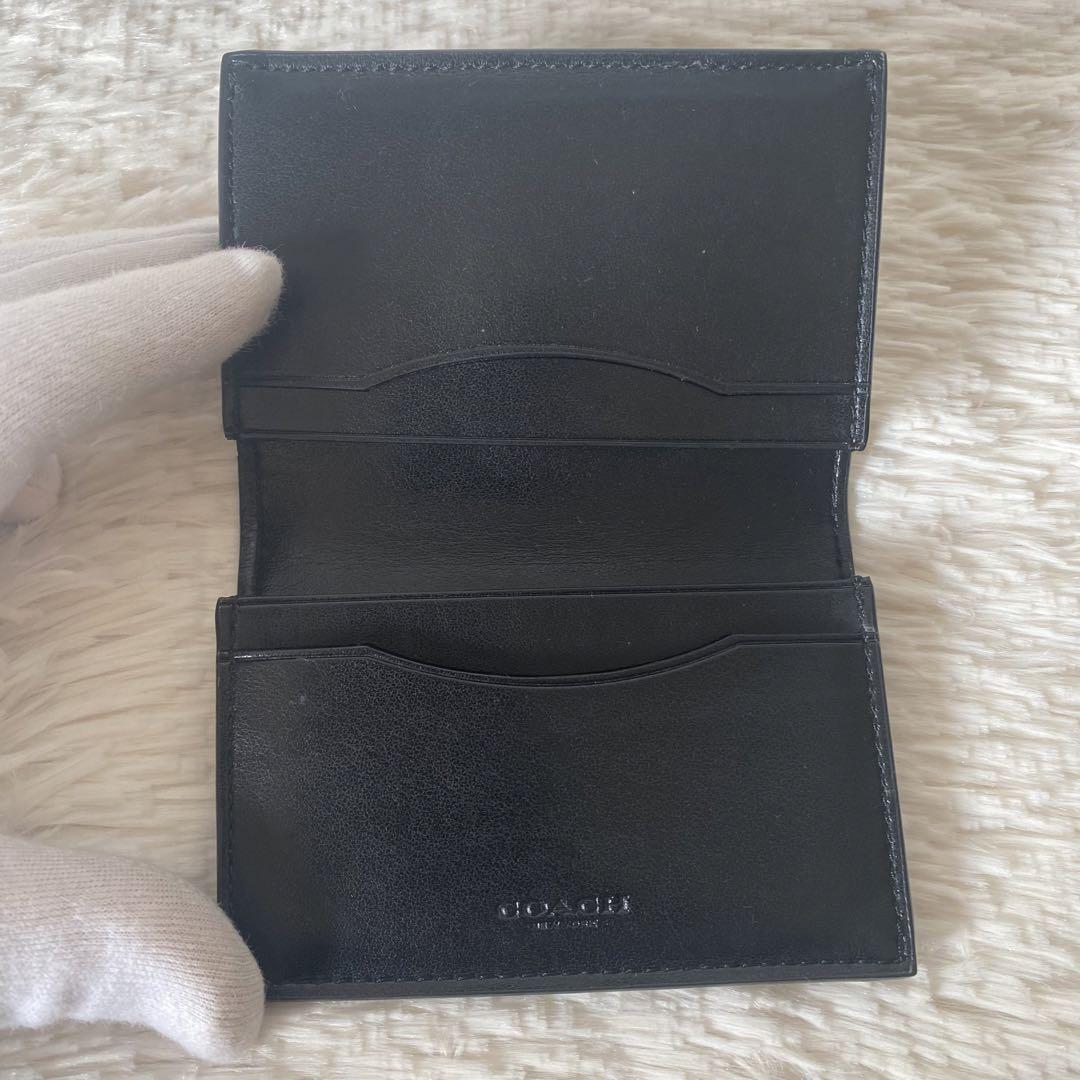極美品【COACH】コーチカード／名刺入れ シグネチャー F12025 CQBK