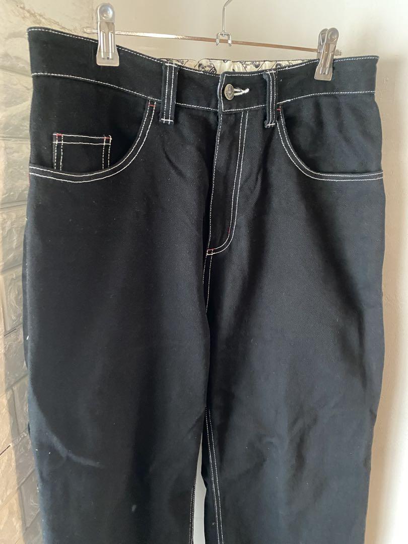 Ben Davis Embroidered Painter Pants Black Denim Size L