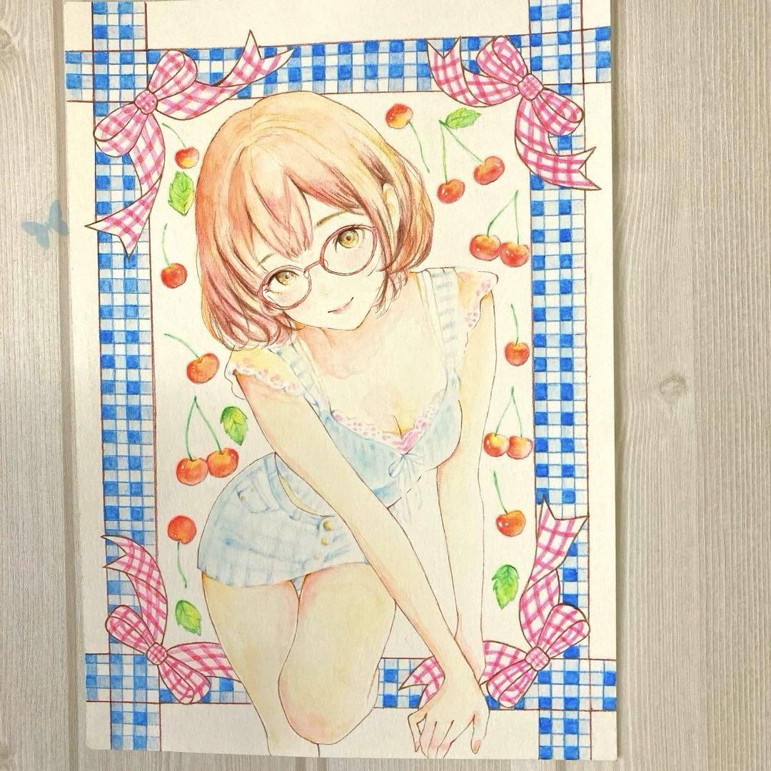 【オリジナル手描きイラスト水彩画】 Yahoo!オークション - オリジナル手描きイラスト 翠 約B5