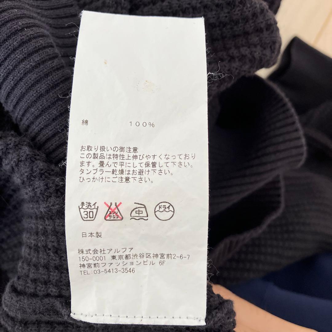 Graphpaper ワッフルクルーネック ブラック Graphpaper ワッフルロンT Graphpaper ワッフルクルーネック ブラック Graphpaper ワッフルロンT