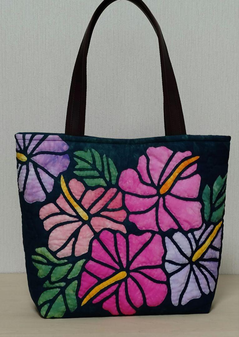 ハンドメイド・ ハイビスカスのトートバッグ