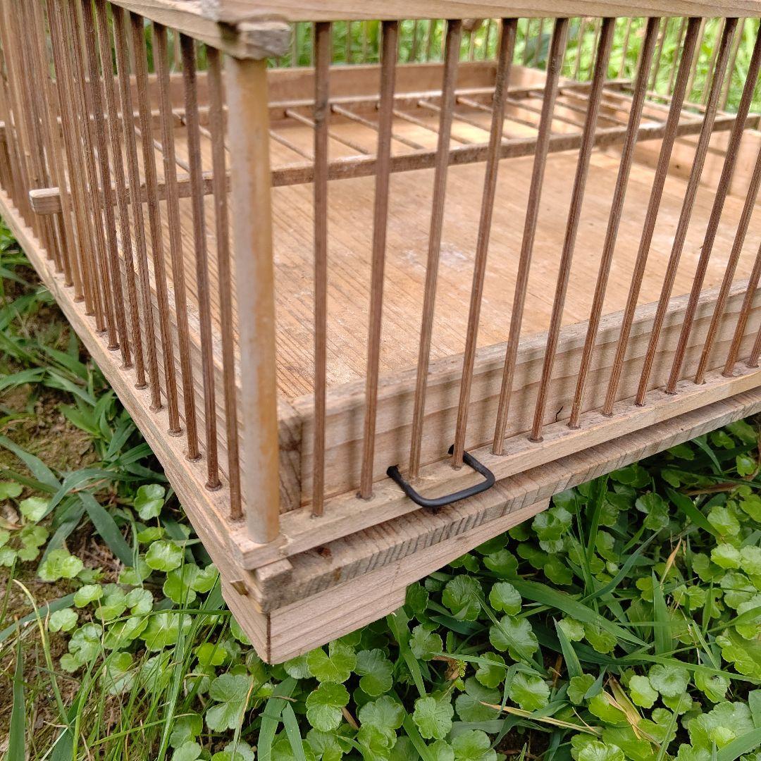 大型・竹ひご製❫ 鳥籠 アンティーク 鳥カゴ 竹かご メジロ籠