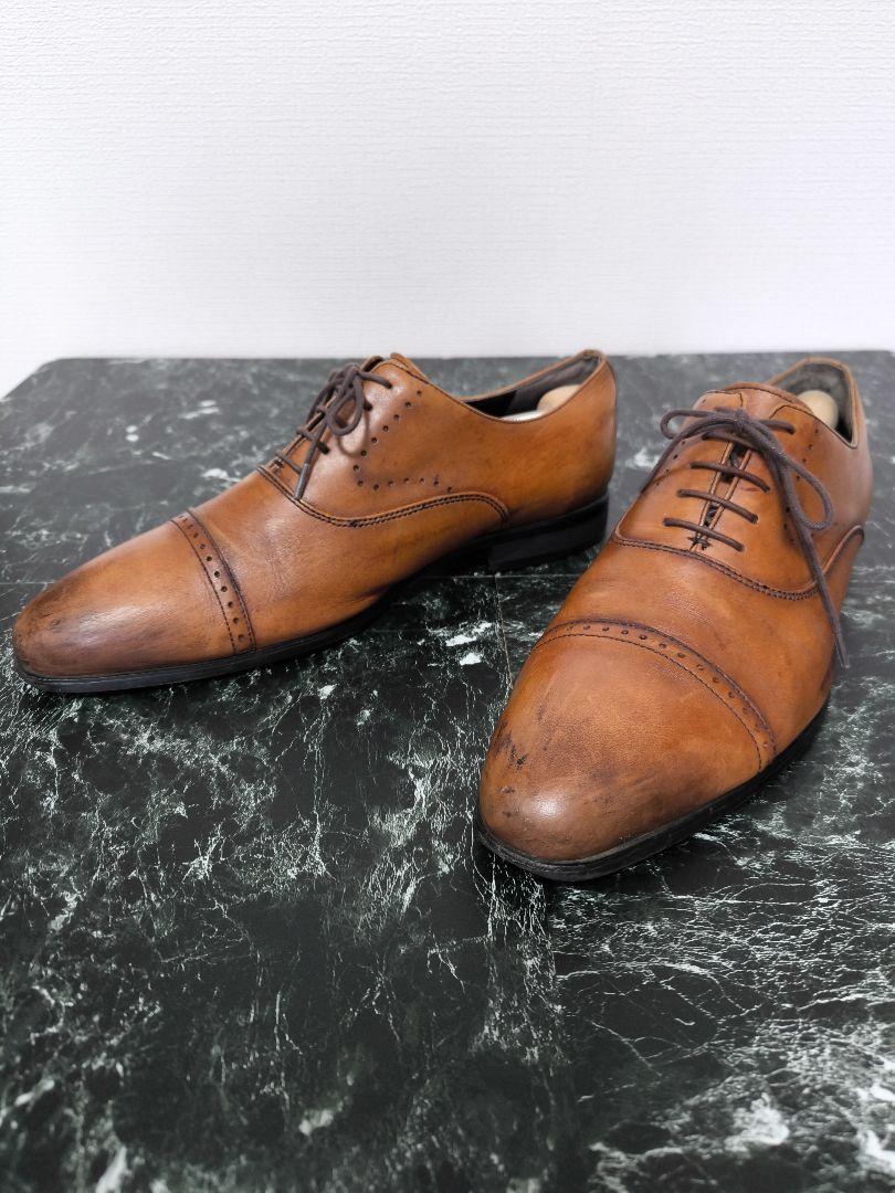 美品 MADRAS ブラウンレザーキャップトゥシューズ 4,550円