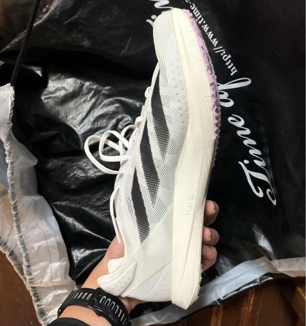 ADIZERO スパイクシューズ ホワイト/ブラック