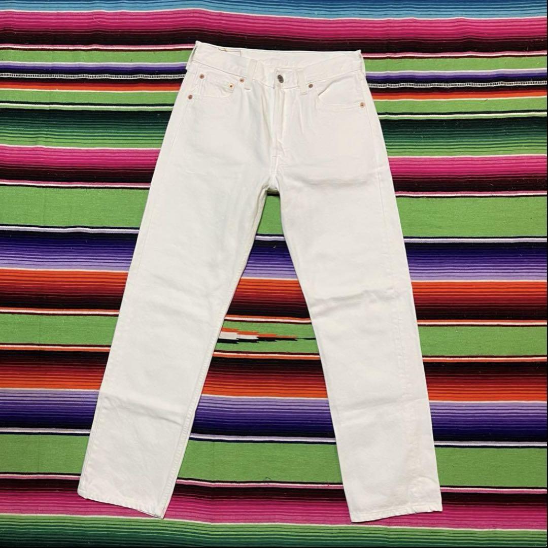 ㉖90s USA製 LEVIS 501 ホワイトW30L34