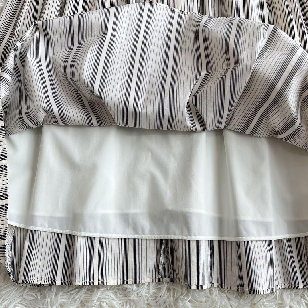 【美品】セオリーリュクス　ロングワンピース　ALBI　ストライプ　38