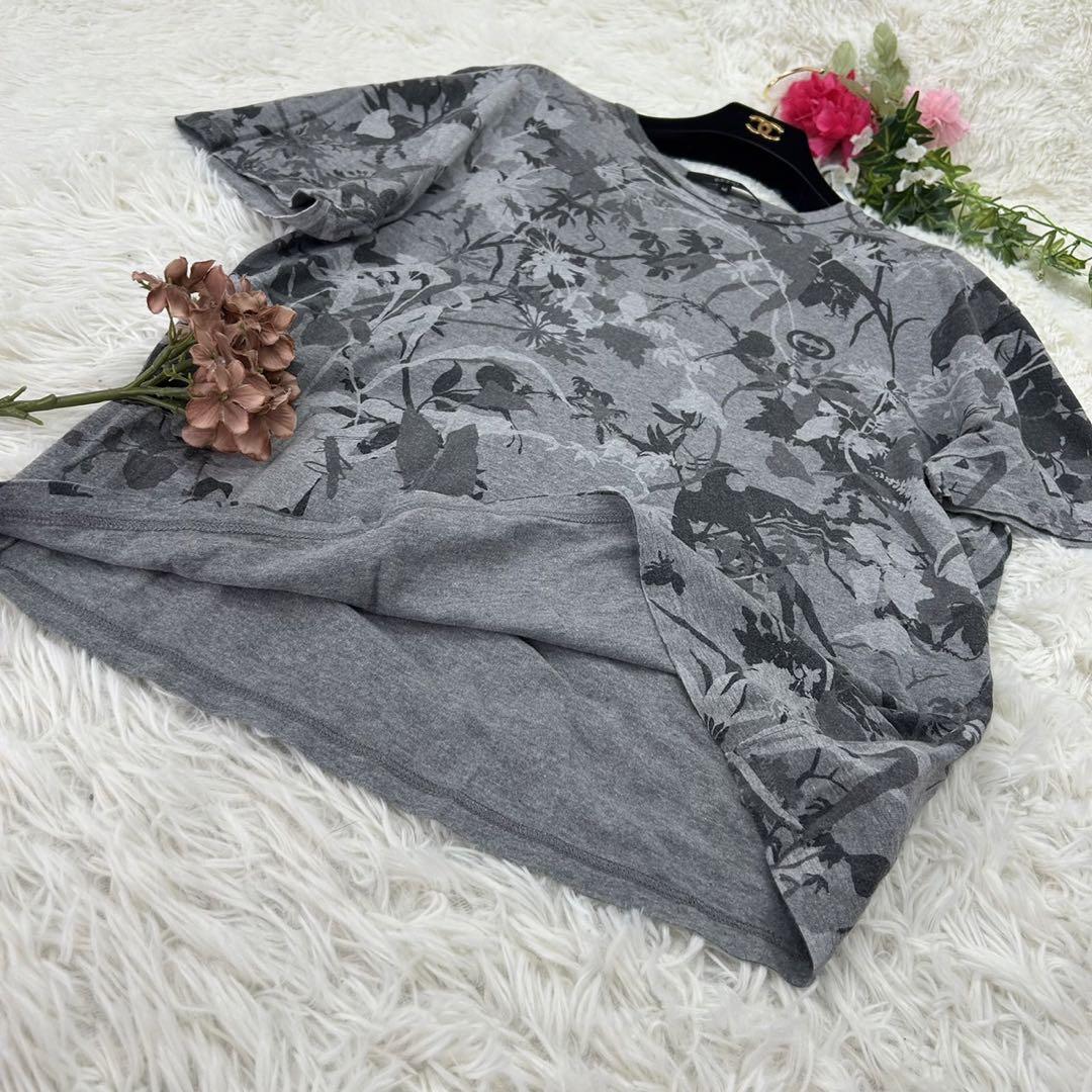 未使用級　GUCCI　Tシャツ　ボタニカル柄　総柄　サイズL　半袖　ブラック 未使用級 GUCCI グッチ Tシャツ ボタニカル柄 総柄 サイズL 半袖