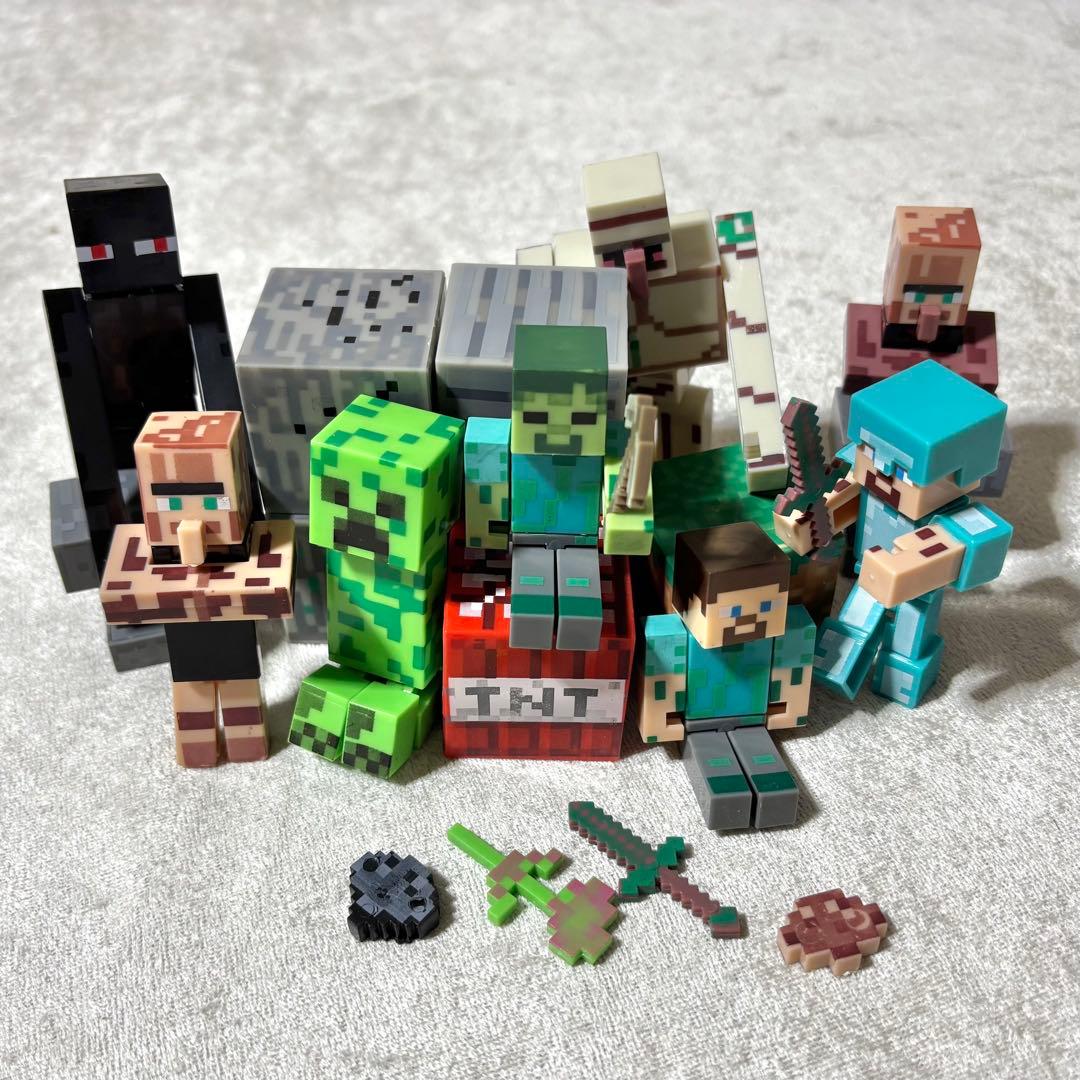 マイクラ 7-9cmフィギュア 8体セット 武器 ブロック ベーシックフィギュア