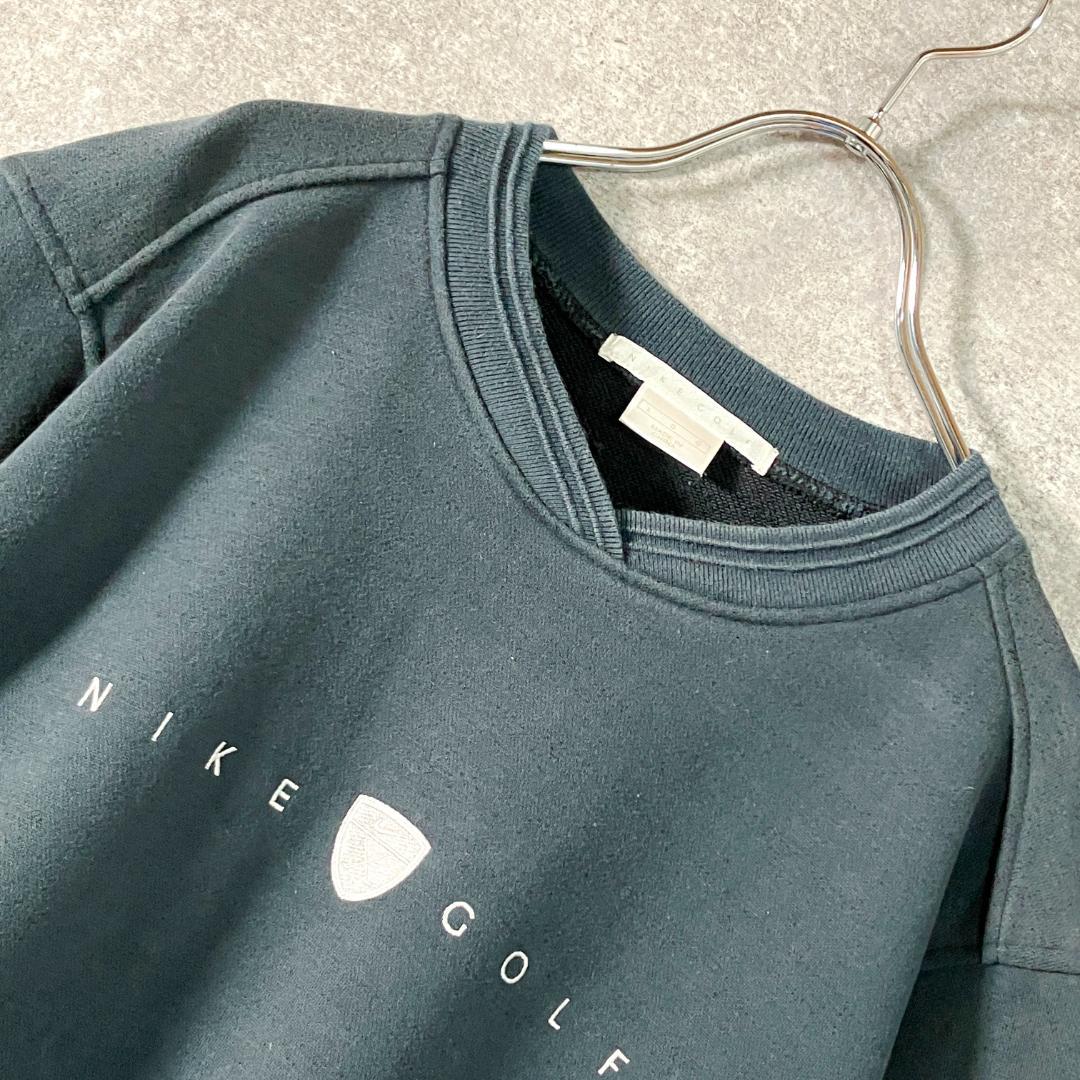 NIKE GOLF　カットソー　長袖　ネイビー　ロゴ　刺繍　ゴルフ　コットン