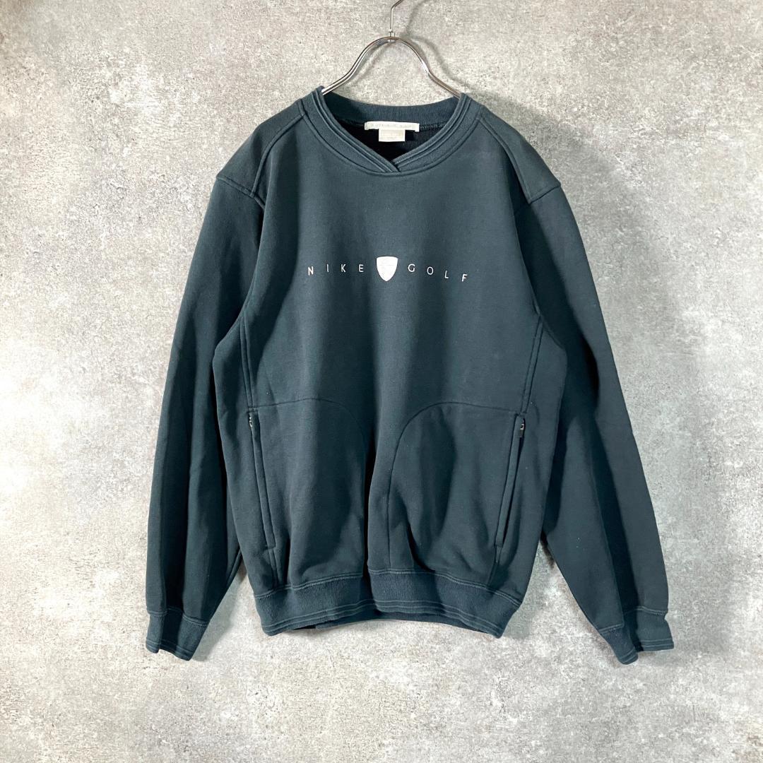 NIKE GOLF　カットソー　長袖　ネイビー　ロゴ　刺繍　ゴルフ　コットン