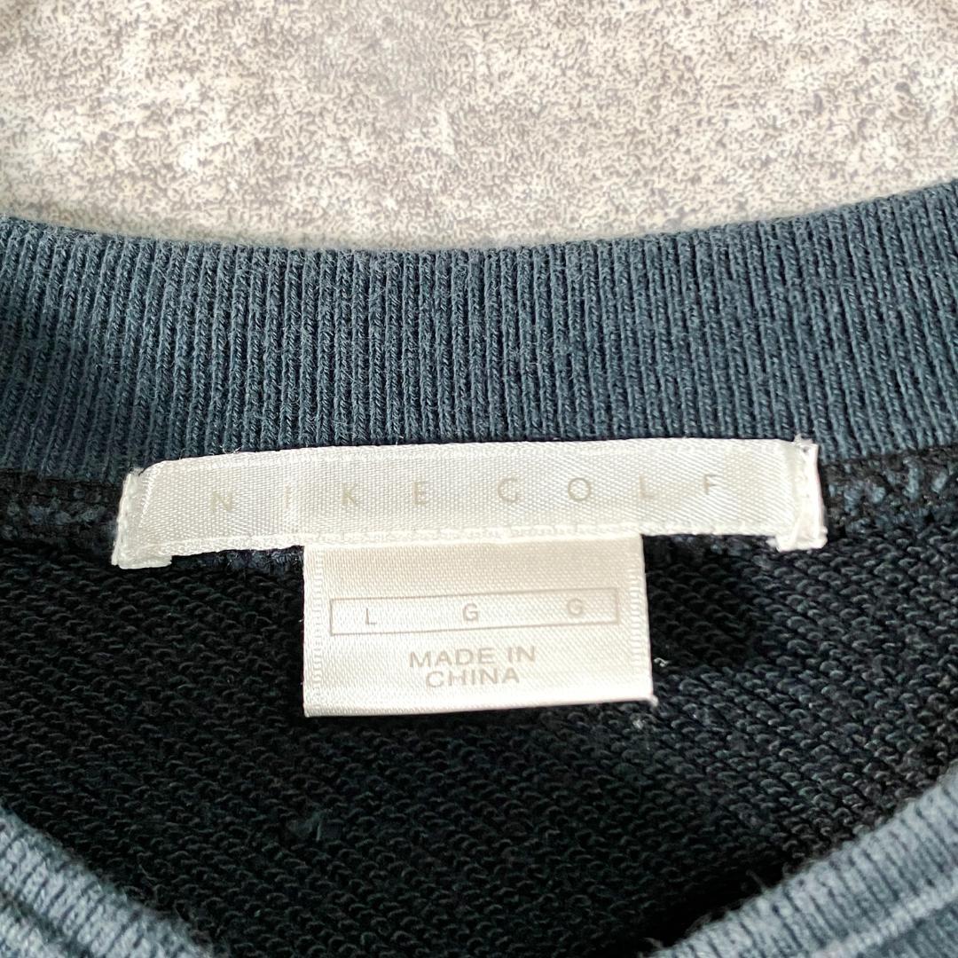NIKE GOLF　カットソー　長袖　ネイビー　ロゴ　刺繍　ゴルフ　コットン