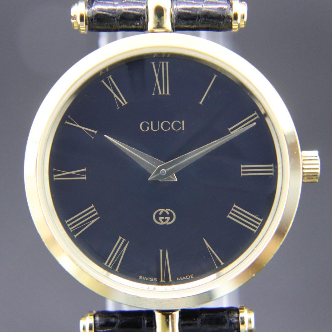 グッチ　ブラックライン　腕時計　３０ｍｍ　クオーツ　黒　メンズ　ビンテージ