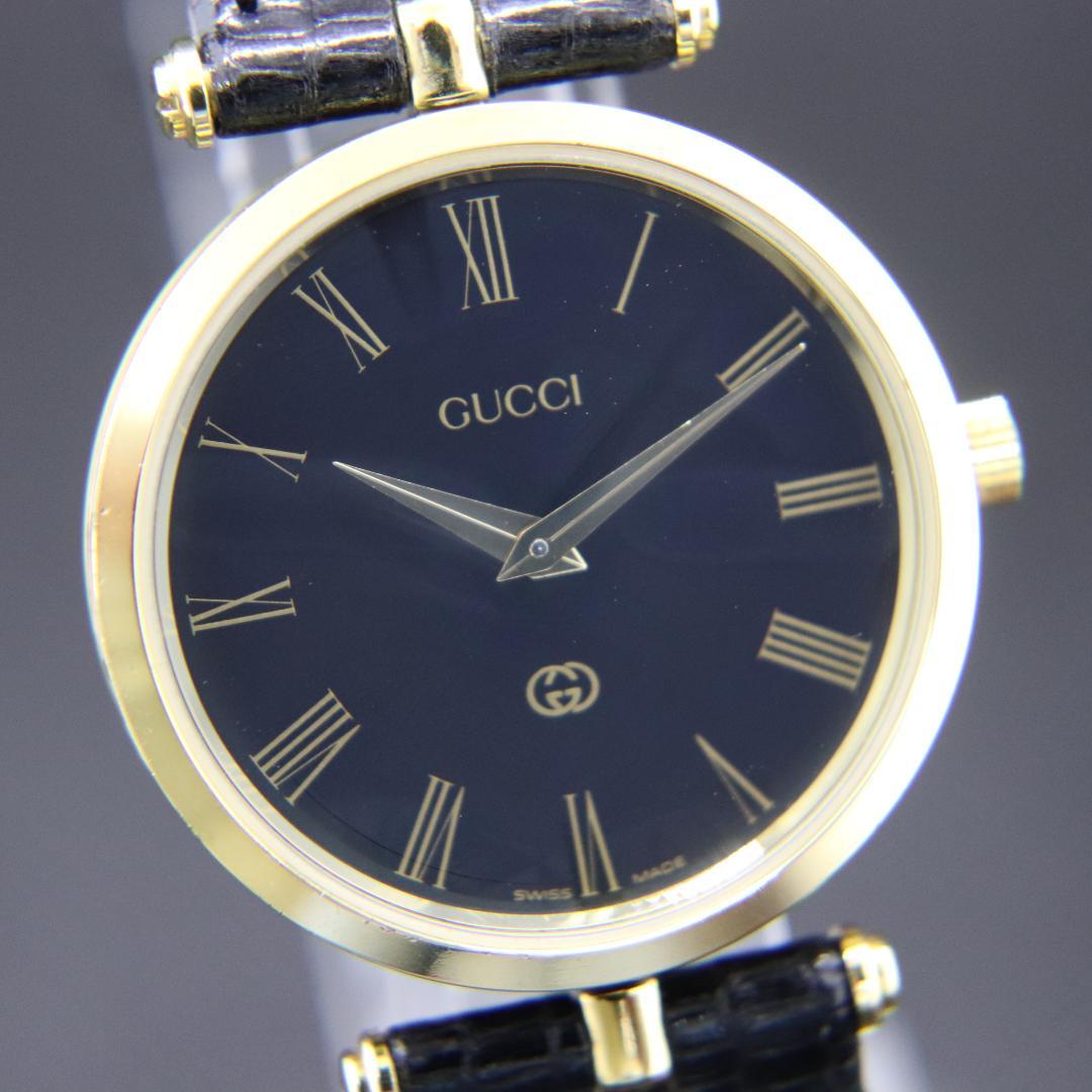 グッチ　ブラックライン　腕時計　３０ｍｍ　クオーツ　黒　メンズ　ビンテージ