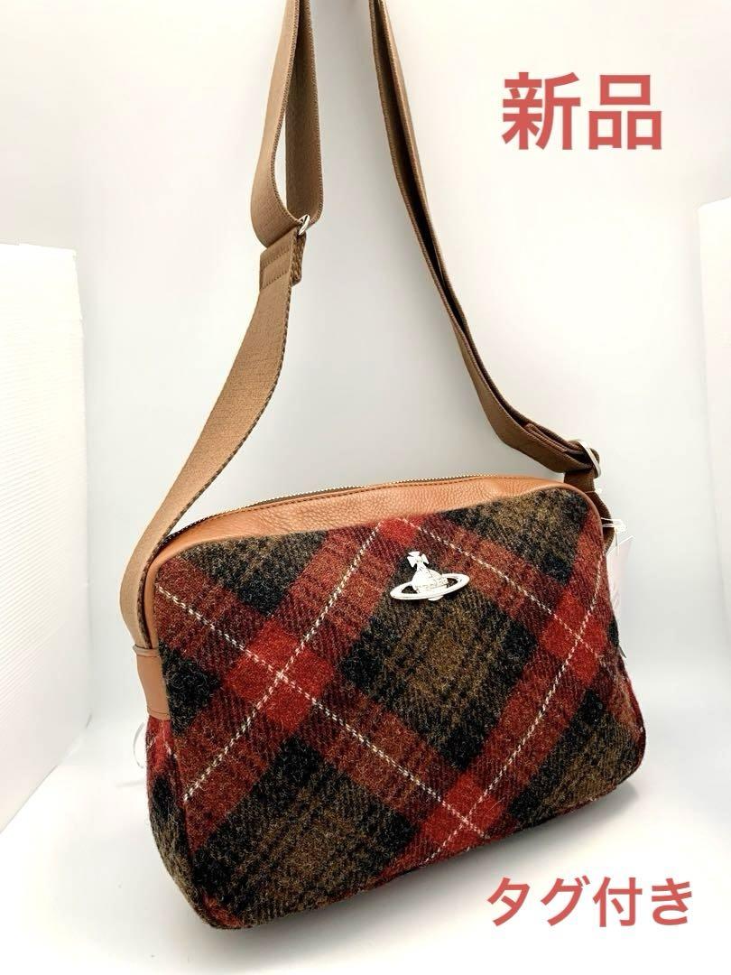 新品】ヴィヴィアンウエストウッド ショルダーバッグ チェック柄 新品】ヴィヴィアンウエストウッド ショルダーバッグ チェック柄