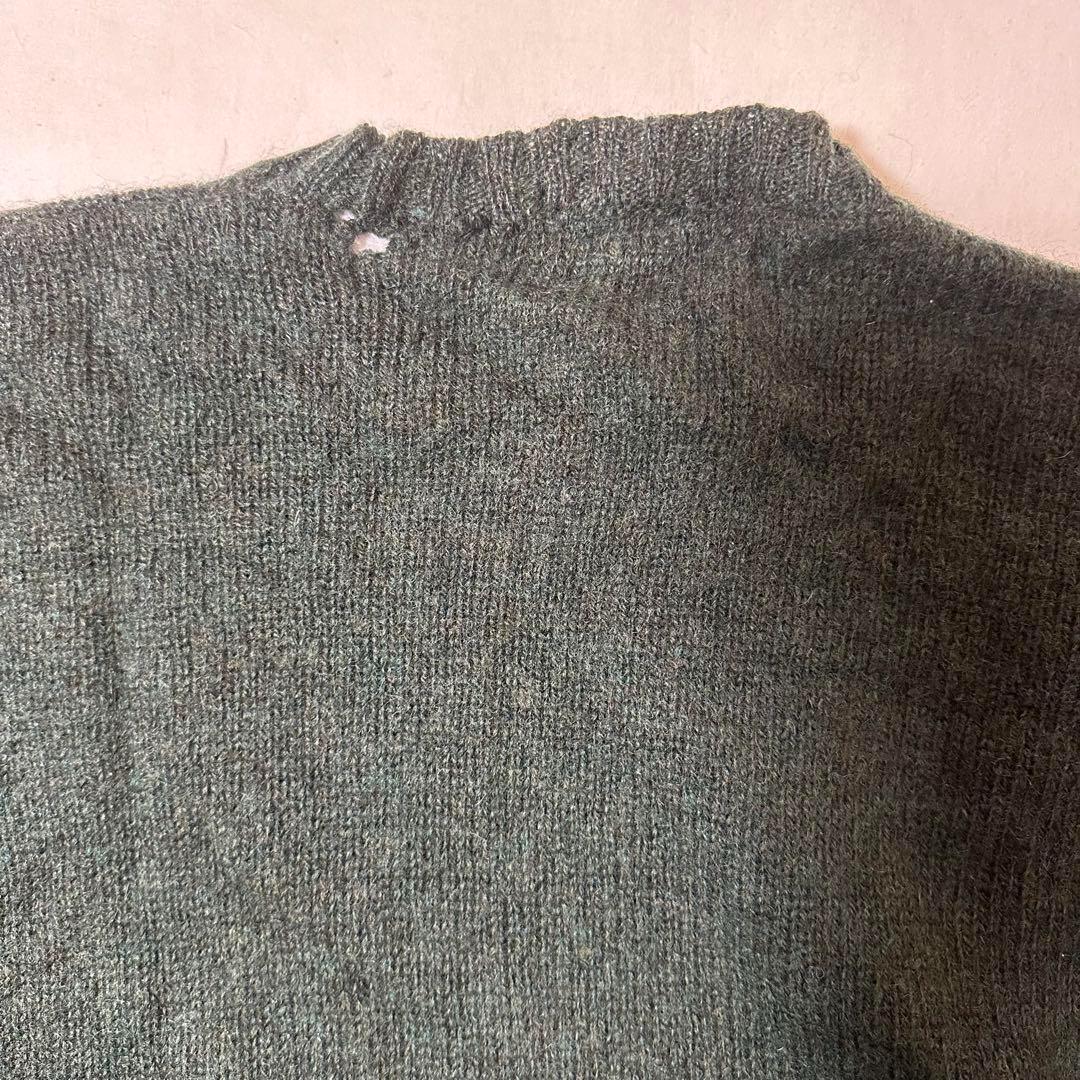 【訳あり】ラルフローレン　刺繍ロゴ　セーター　ニット　緑　L