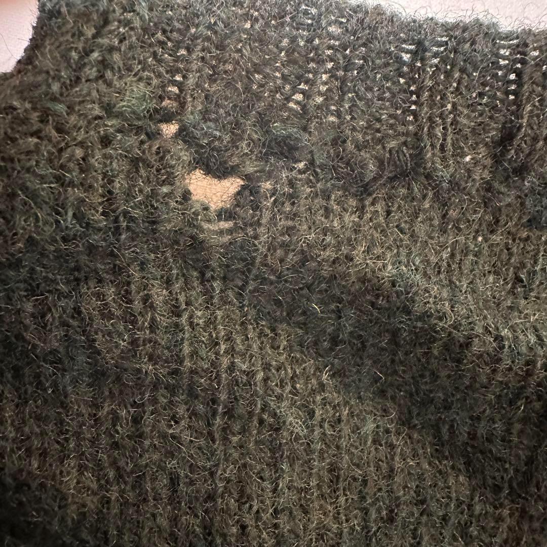 【訳あり】ラルフローレン　刺繍ロゴ　セーター　ニット　緑　L