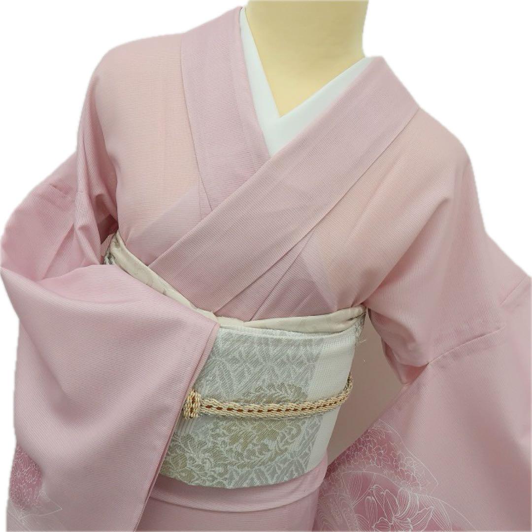 お歳暮 のし 絽 誂えポリエステル 洗える夏着物 美品 訪問着 A3133 着物 着物・浴衣