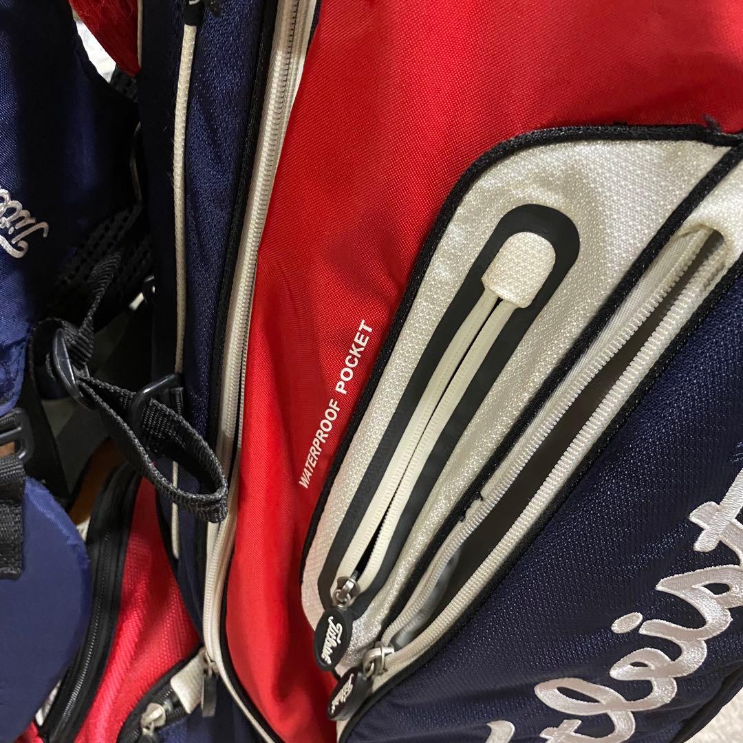 Titleist キャディバッグ ネイビー/レッド 軽量 Titleist キャディバッグ ネイビー/レッド 軽量