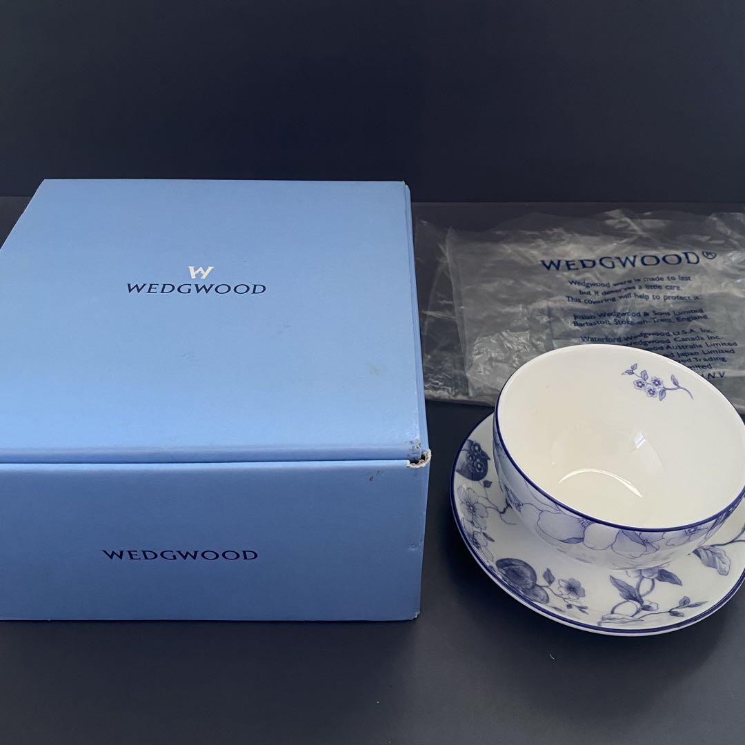 3.WEDGWOOD BLUE PLUM カップ&ソーサー 日本茶用 極美品