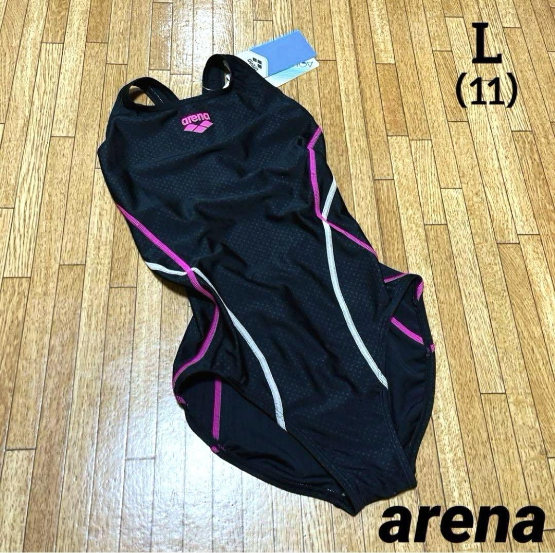 アリーナ arena 水着 水泳 競泳 プール 黒 ピンク L
