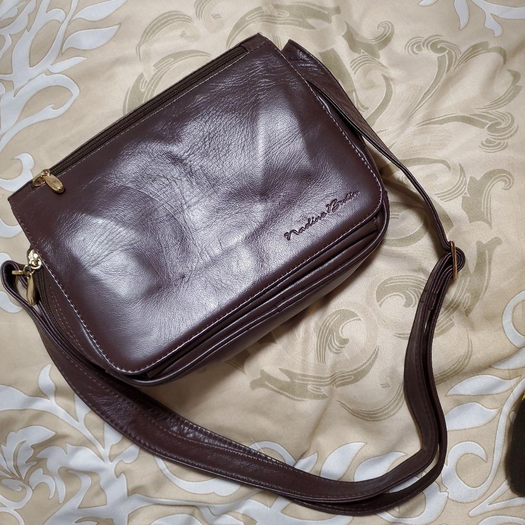 Nadine Butin ショルダーバッグ　茶色 レザー　カバン　美品