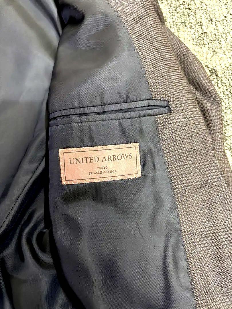 (超美品)ユナイテッドアローズ ウールスーツ ブラウン46 ¥79,200