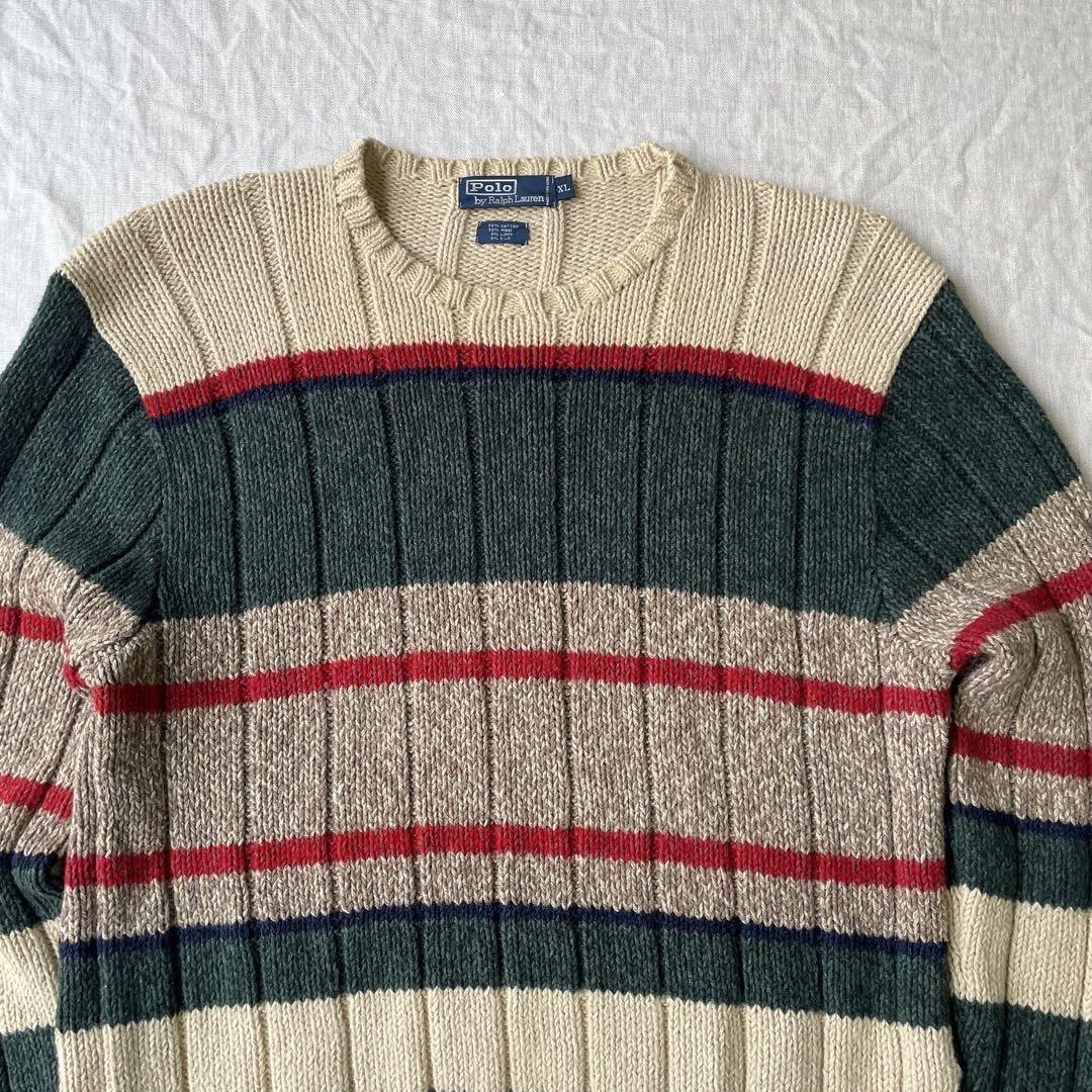 POLO by Ralph Lauren マルチボーダー セーター XL