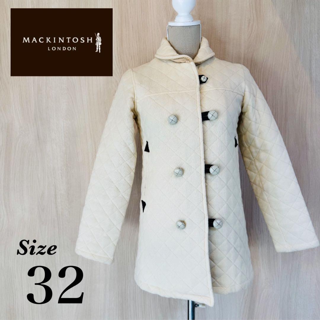 MACKINTOSH ツイード キルティング コート ウール アイボリー 32