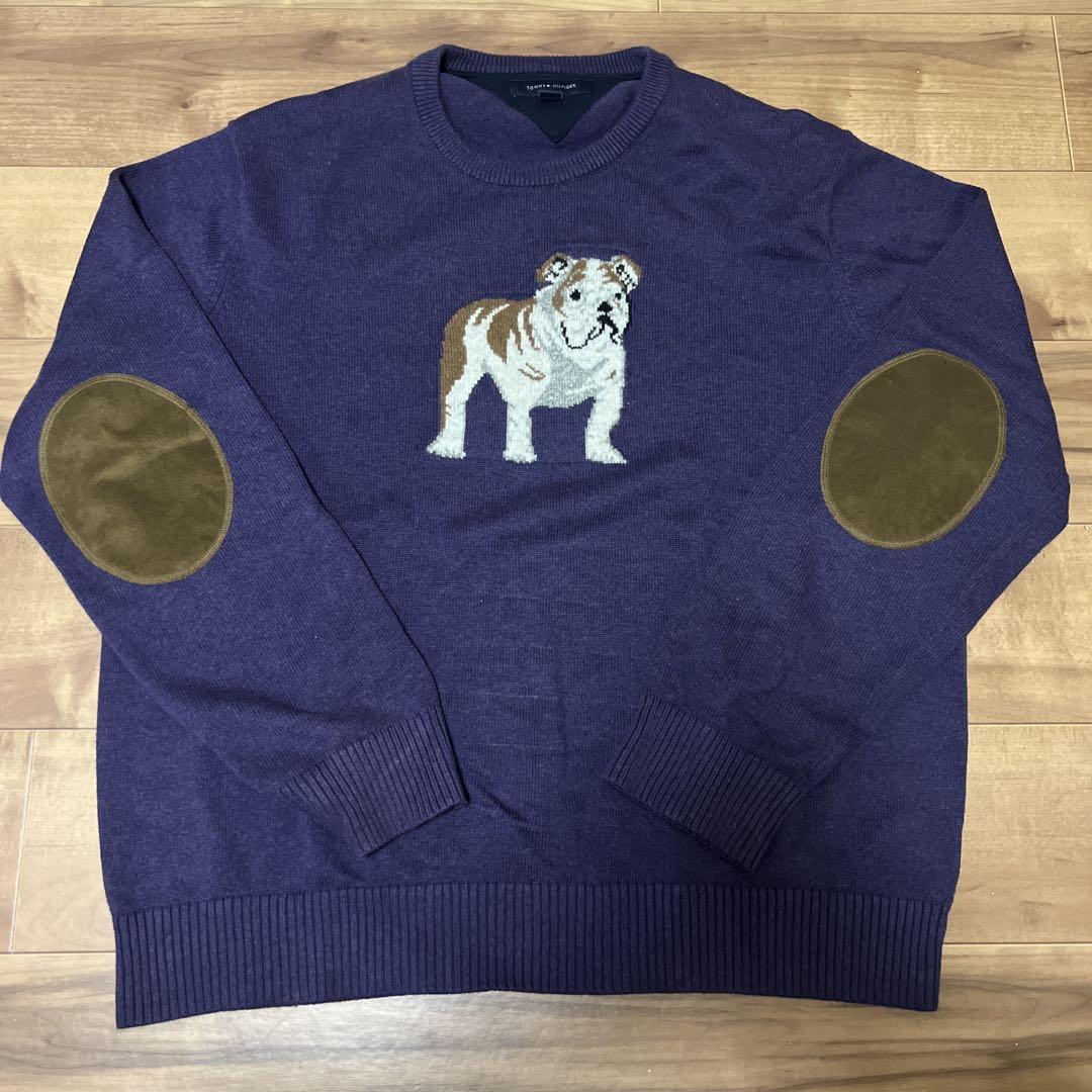 TOMMY HILFIGER 犬刺繍ニットセーター XXL