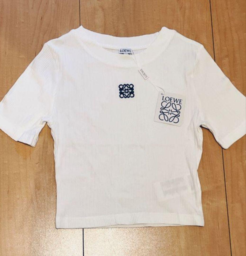 LOEWE/ロエベ/アナグラムクロップドTシャツ/トップス/新品/ホワイト LOEWE/ロエベ/アナグラムクロップドTシャツ/トップス/新品/白