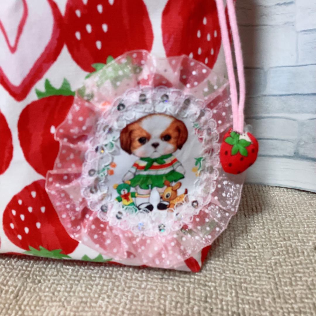 さ*ー様 あんこちゃん巾着バッグ　コヤンイサムチョン　ハンドメイド　いちごいっぱ