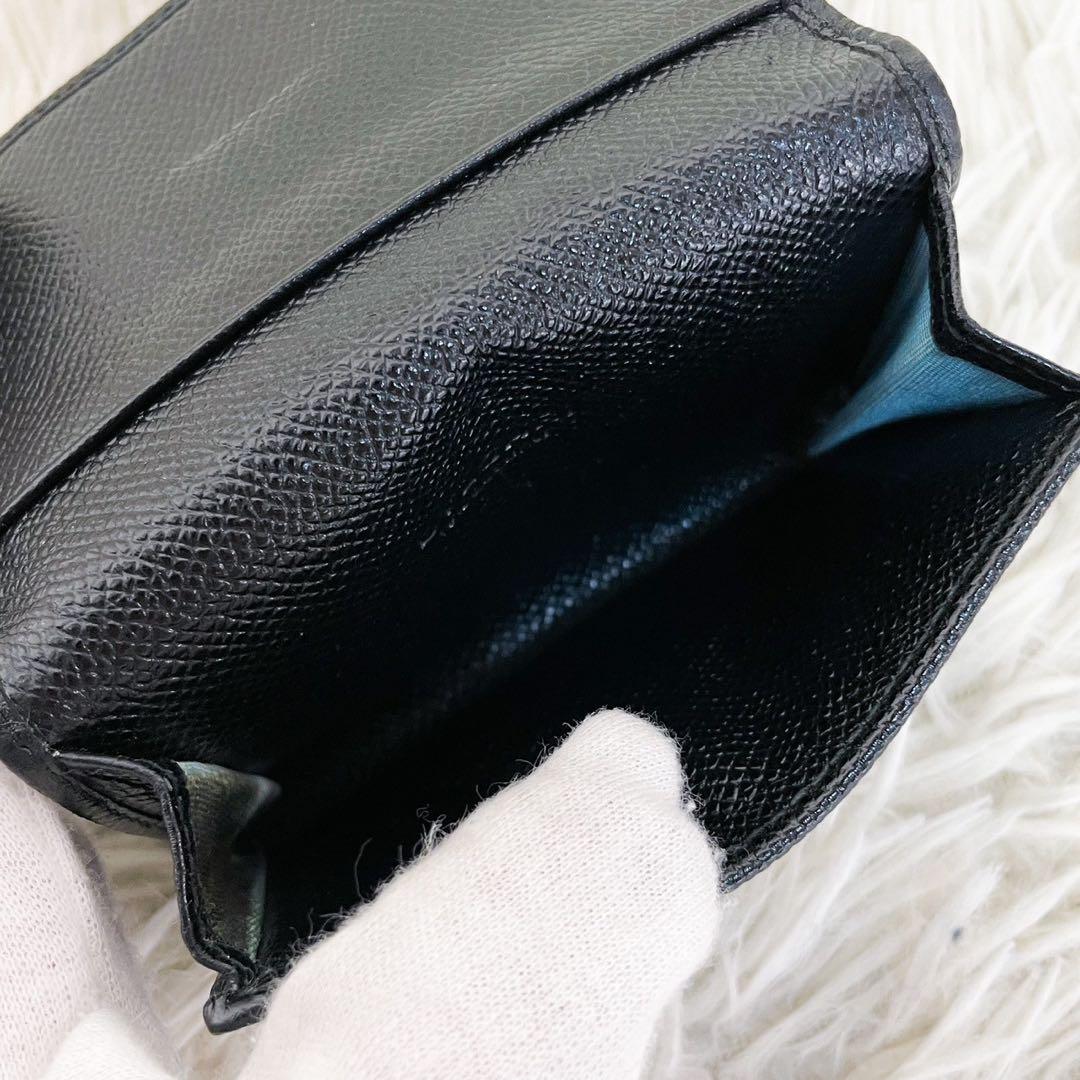 美品☆ブルガリ 名刺入れ ロゴクリップ ブラック シルバー レザー ビーゼロワン