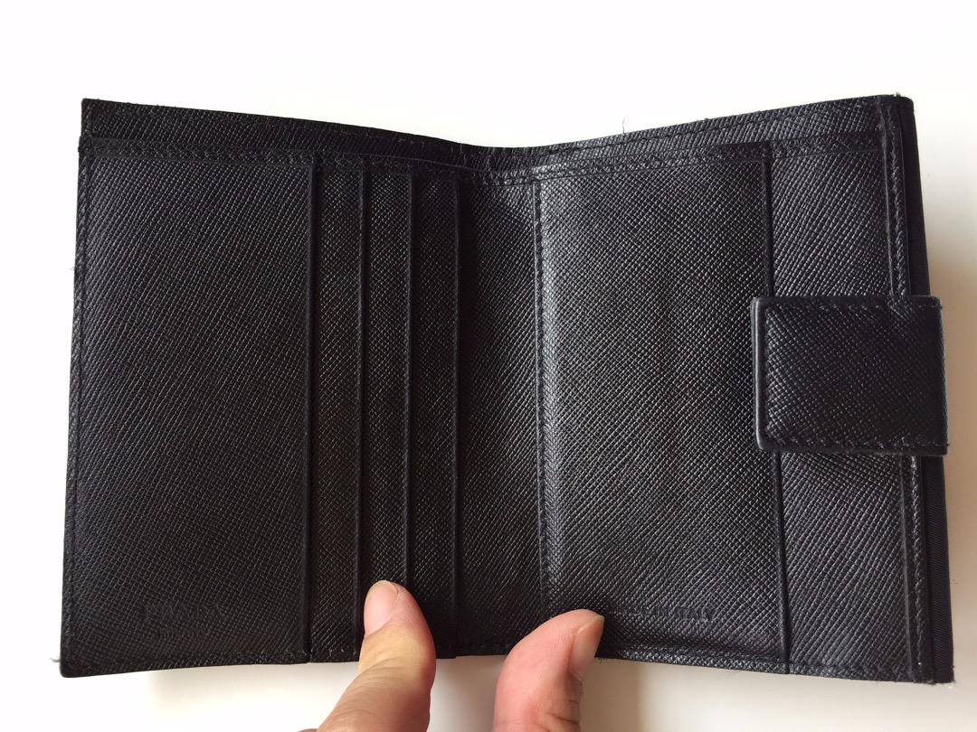 PRADA プラダ 財布 三つ折り ブラック ナイロン レザー