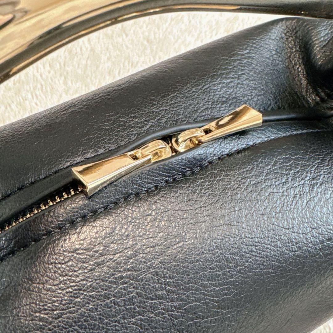 ZARA ザラ メタリックハンドルバケット バッグブラック 2way