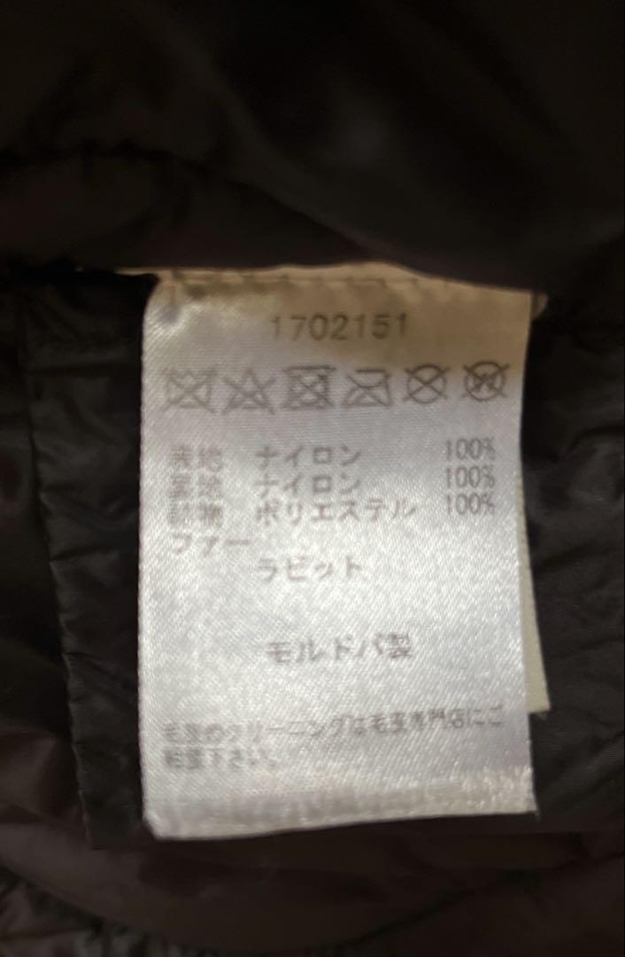 ネイビー ラビットファー付き