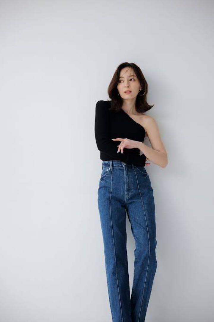 美品 anuansxYANUK ピンタックストレート