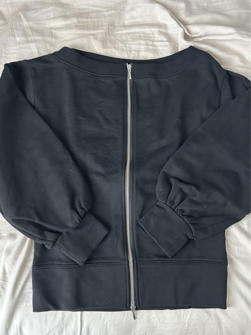 CAPRICIEUX LE'MAGE Wジップボートネックスウェット　ブラック