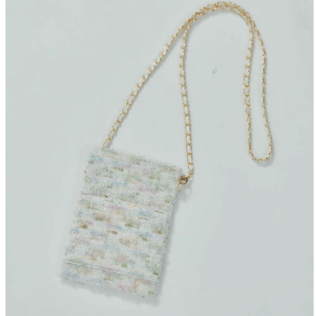 最終お値下げ♪bitnabi 尾州高級ツイードモバイルケース（パールホワイト）