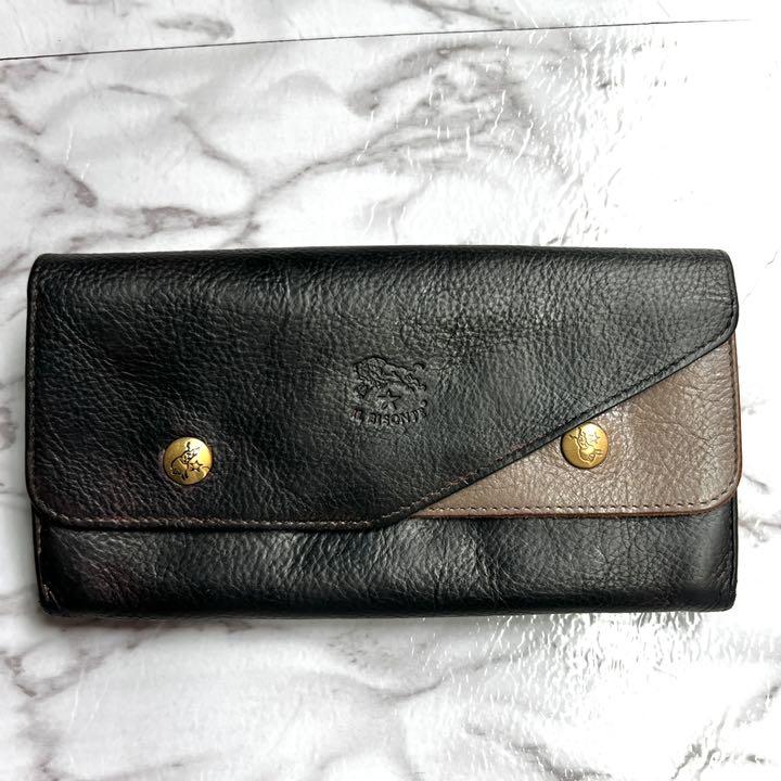 特価大特価 極レア デザイン ILBISONTE Wフラップ 長財布 レザー バイカラー 5FJRp-m98714413573 安い品質保証