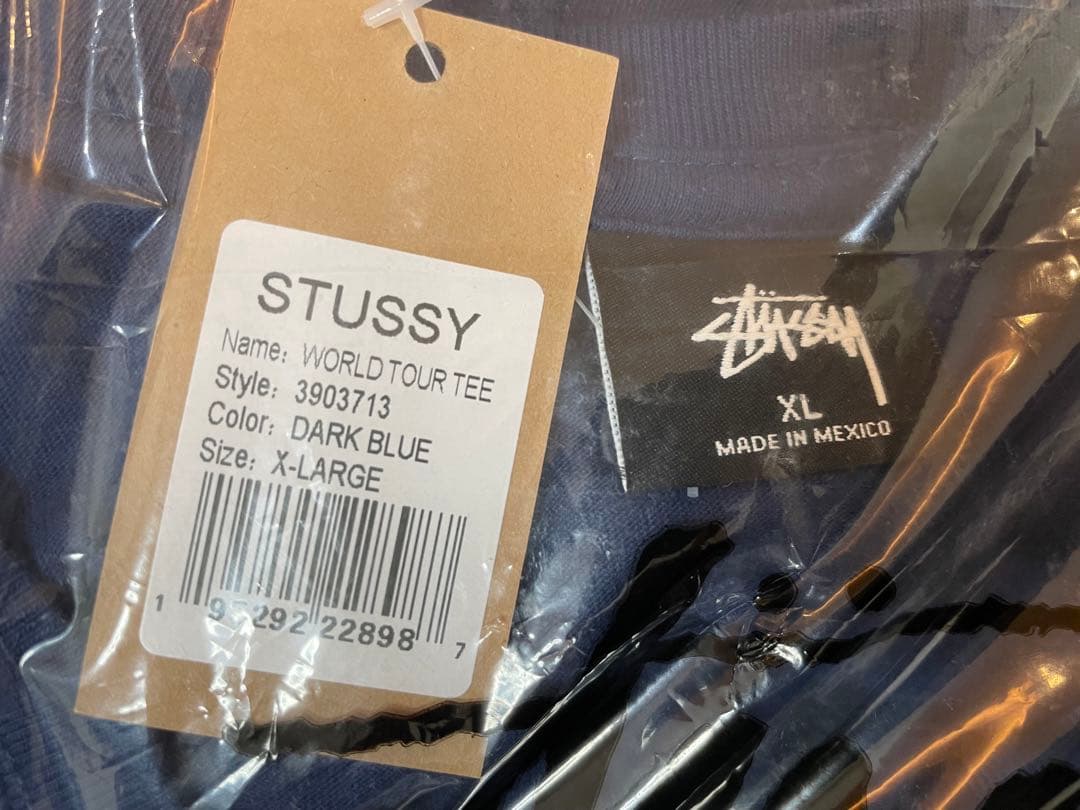 ❗️期間限定SALE❗️ステューシー WORLD TOUR TEE ネイビーXL 逆輸入