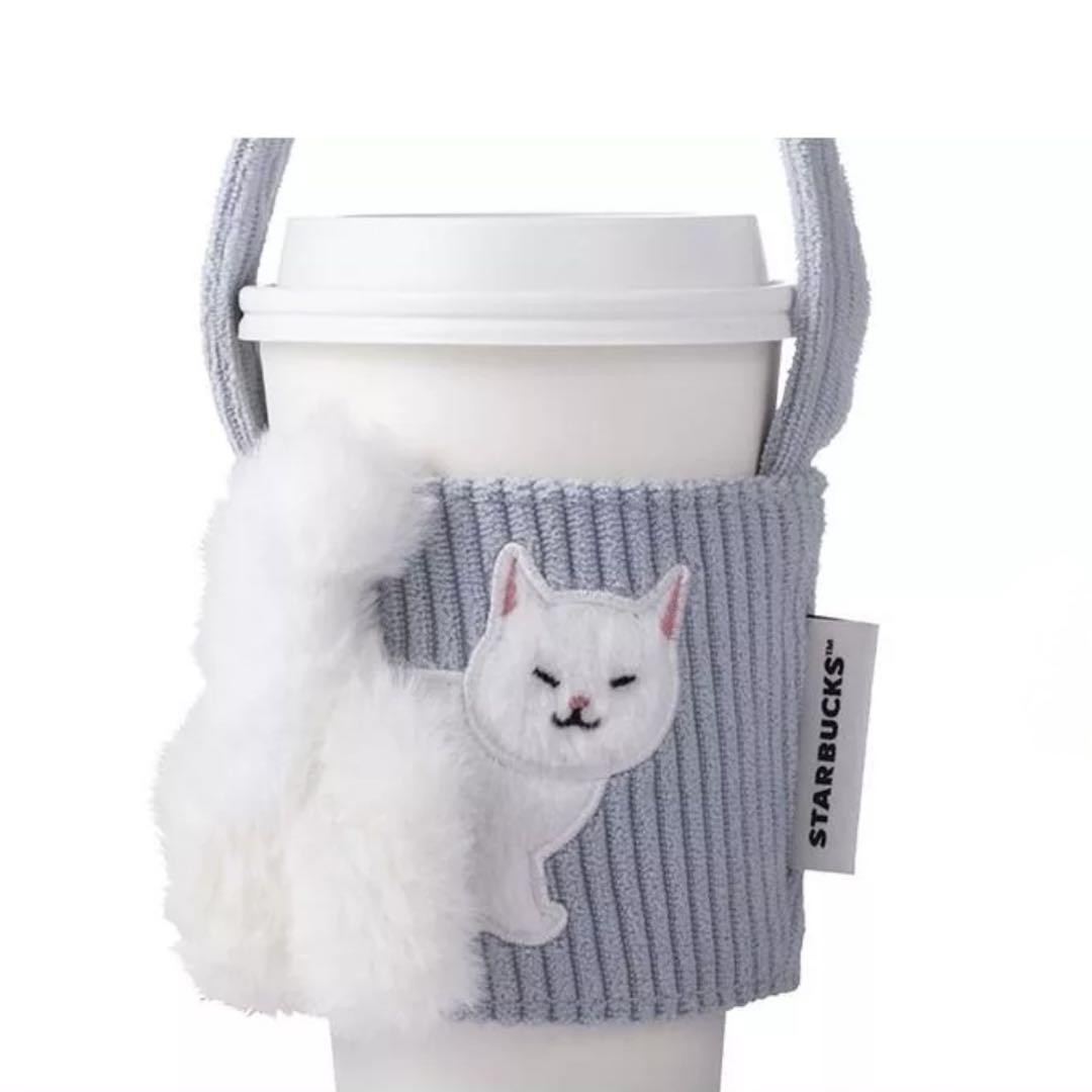 上品なファッション 台湾 2025 スタバ猫しっぽ 青 ドリンクホルダー - メルカリ バッグ